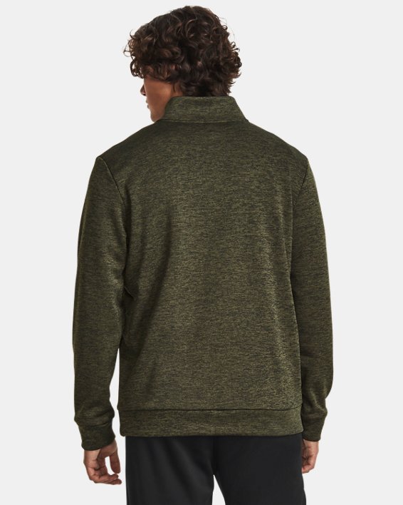 Men's Armour Fleece® Twist ¼ Zip, Green, pdpMainDesktop image number 1
